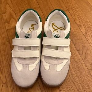 Sam Edelman White and Green Sneakers